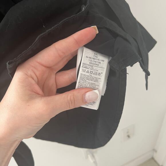 Gap Black Button Up Tie Neck Long Sleeve Blouse Size XXL - Picture 5 of 6